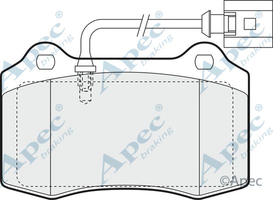 APEC BRAKING Комплект тормозных колодок, дисковый тормоз PAD1374